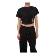 Patrizia Pepe Svart T-shirt Black, Dam