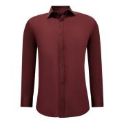 Gentile Bellini Snygg Snygg Satinblus För Män Slim Fit Red, Herr