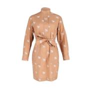 Acne Studios Pre-owned Pre-owned Polyester klnningar Beige, Dam