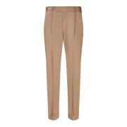 PT Torino Beige Bomull Straight Leg Byxor Beige, Herr