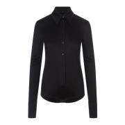 Sportmax Svart Slim Fit Skjorta Black, Dam