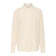 Lounge Nine Vit Knappad Skjortblus Beige, Dam