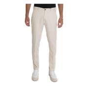 CC Collection Corneliani Slim Fit Stone Washed Chino Byxor White, Herr