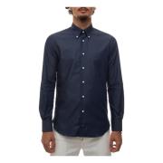 Càrrel Chambray Button-Down Casual Skjorta Blue, Herr