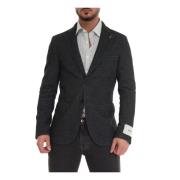 Paoloni Slim Fit Ullblandning Jacka Black, Herr