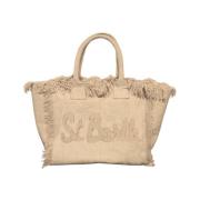 MC2 Saint Barth Canvas Frans Strandväska Vanity Patch Beige, Dam