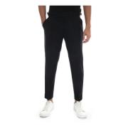 Paoloni Slim Fit Flanellbyxor med Rullfåll Black, Herr