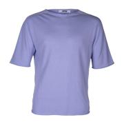 Mauro Grifoni Herr Bomull Siden T-shirt Raglan Ärm Purple, Herr