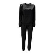 Emporio Armani Bomull Svart Logotyp Pyjamasätt Black, Dam