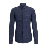 Hugo Boss Slim Fit Polyamid Elastan Skjorta Blue, Herr