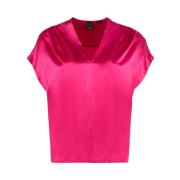 Pinko Silke Fuchsia Blus T-shirt Topp Pink, Dam