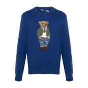 Ralph Lauren Blå Tröja med Polo Bear Motif Blue, Herr