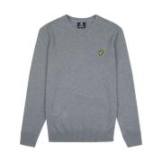 Lyle & Scott Bomull Merino V-ringad Tröja Gray, Herr