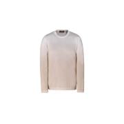 Moorer Ull-Silke Blandning Crew Neck Tröja Beige, Herr