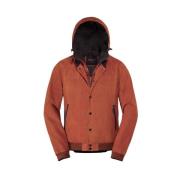 Moorer Suede College Bomber Jacket Orange, Herr