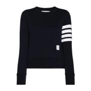 Thom Browne Klassisk Loopback Sweatshirt med Engineered 4 Bar Blue, Da...