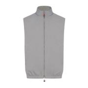 Kiton Vändbar Silke Gilet Blouson Jacka Gray, Herr