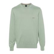 Boss Grön Crewneck Tröja Green, Herr