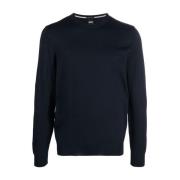 Boss Round-neck Knitwear Blue, Herr