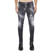 Dsquared2 Svarta Skater Jeans med Färgfläckar Black, Herr