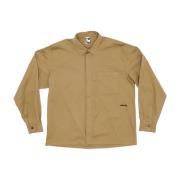 Gr10K Beige Overshirt med Klassisk Krage Beige, Herr