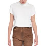 Rick Owens Stilren Cropped Tee för Kvinnor White, Dam