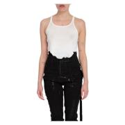 Rick Owens Kort Jersey Tank Top White, Dam