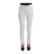 Roberto Cavalli Vita Slim Fit Jeans i bomullsblandning White, Dam