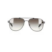 Prada Vintage Pre-owned Metall solglasgon Black, Herr