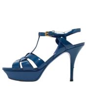 Yves Saint Laurent Vintage Pre-owned Laeder sandaler Blue, Dam