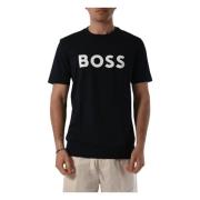 Hugo Boss Bomull T-shirt med Frontlogo Blue, Herr