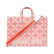 Michael Kors Rosa Canvas Monogram Jacquard Toteväska Pink, Dam