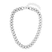 Dansk Copenhagen Chunky Panzer Halsband Silverpläterad Gray, Dam