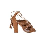 Aquazzura Pre-owned Pre-owned Mocka sandaler Brown, Dam