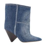 Isabel Marant Blå Denim Ankelboots Kegelklack Blue, Dam