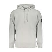 Calvin Klein Grå Hoodie med Logotyp i Borstad Bomull Gray, Herr