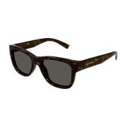 Saint Laurent Runda solglasögon i vintagestil Brown, Unisex