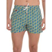 Kiton Fiskmönster Tvåfärgad Boardshorts med Fickor Multicolor, Herr