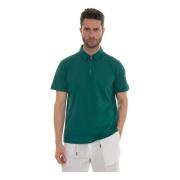 Kiton Polo skjorta med halv dragkedja Green, Herr