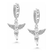 Nialaya Women's Silver Angel Earrings Gray, Dam