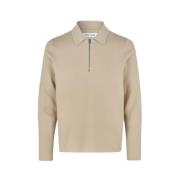 Samsøe Samsøe Zip Knit Polo Shirt Beige, Herr