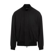 Fear Of God Svart Silke-Ull Bomberjacka Black, Herr