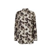 Samsøe Samsøe Animal Print Blus Alfrida Multicolor, Dam