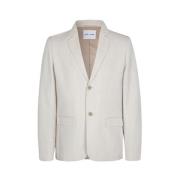 Samsøe Samsøe Regular Fit Bomull/Linne Blazer Beige, Herr