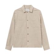 Les Deux Casual Overshirt i Texturerat Tyg Beige, Herr