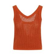 Max Mara Orange Virkad Topwear Orange, Dam