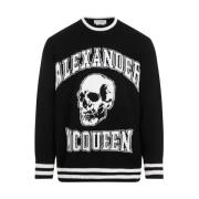 Alexander McQueen Svart Logotyp Ulltröja Aw23 Black, Herr