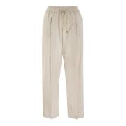 Herno Wide Trousers Beige, Dam