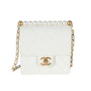 Chanel Vintage Pre-owned Laeder crossbodyvskor White, Dam