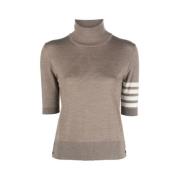 Thom Browne Brun Merinoull Turtleneck Tröja Brown, Dam